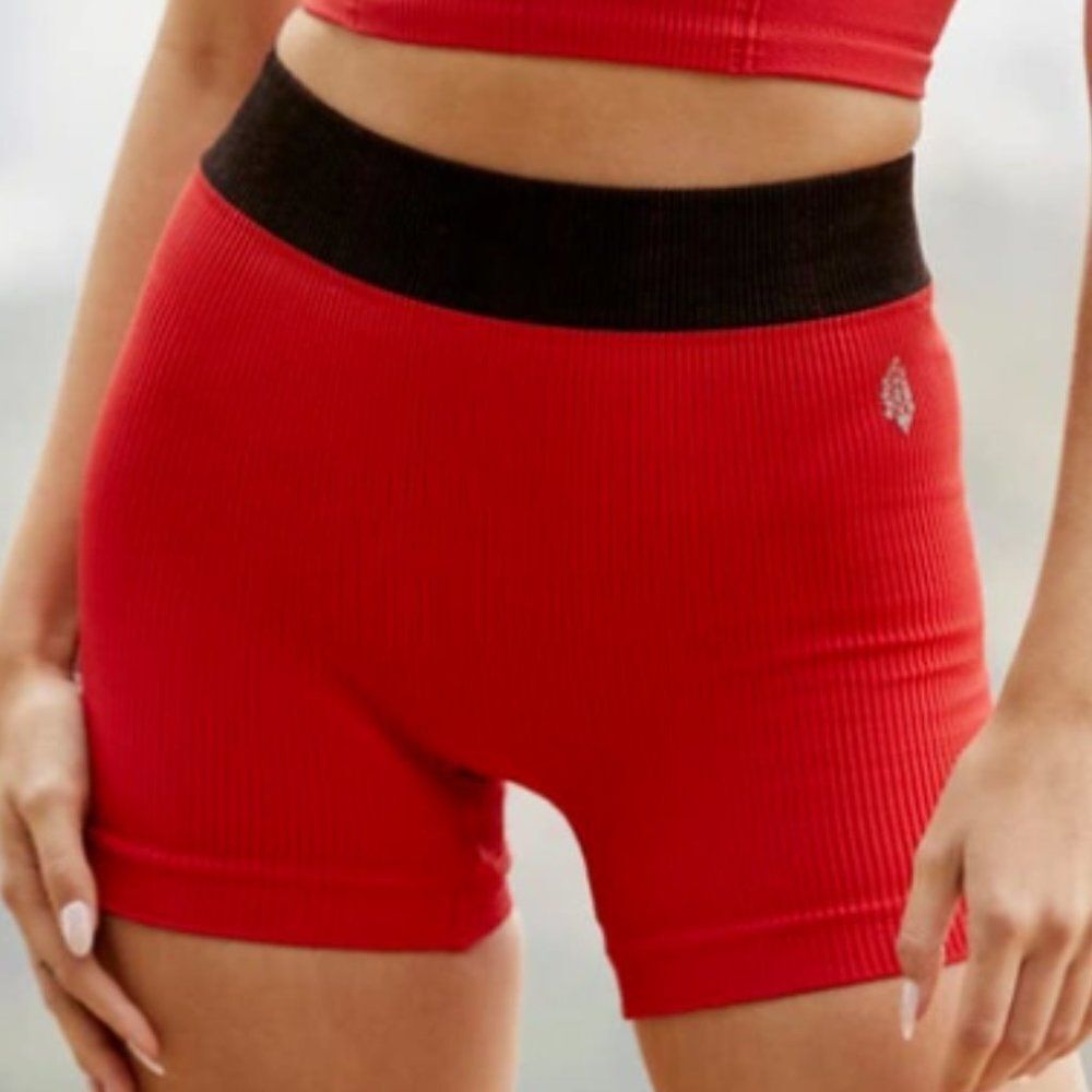 Free People Seamless Shorts In Summer Cherry Womens Size XS/S
